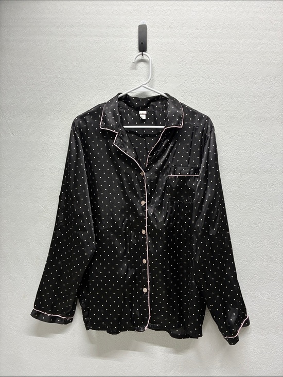 PINK Victoria's Secret Other - PINK Victoria's Secret Black And White Polka Dot Button Down Pajama Top// L